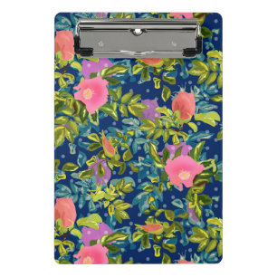 Wild rose, blue background, wild rose, roses, pink mini clipboard