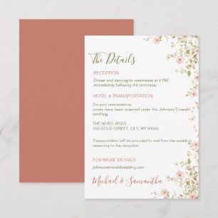 Wild Rose Country Wedding Enclosure Card