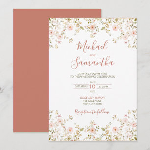 Wild Rose Country Wedding Invitation
