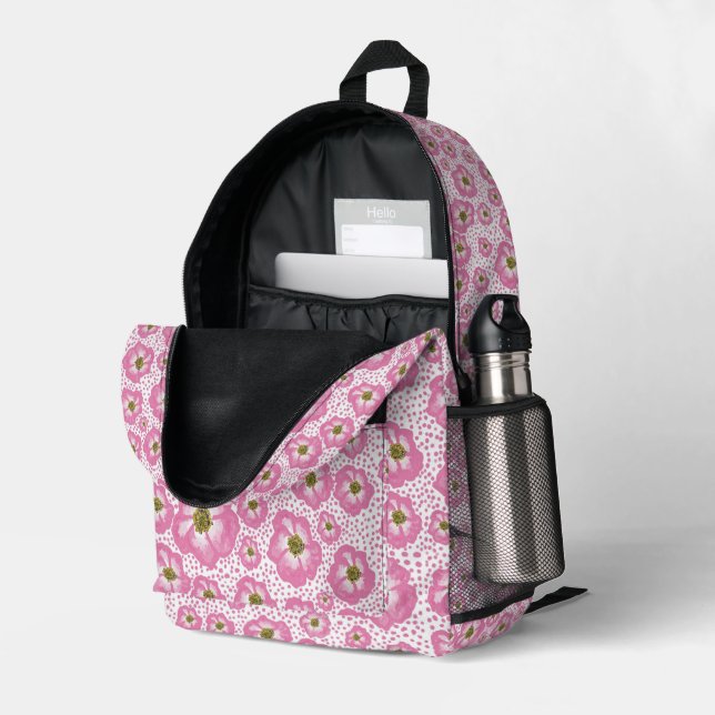 Wild Rose Design on  Backpack (Back Corner Right (Open))