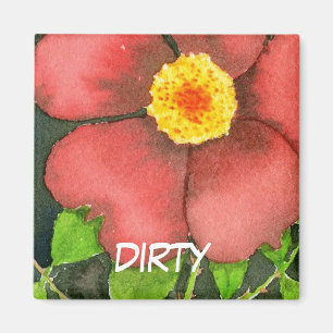 "Wild Rose" Dirty Dishwasher Status Magnet