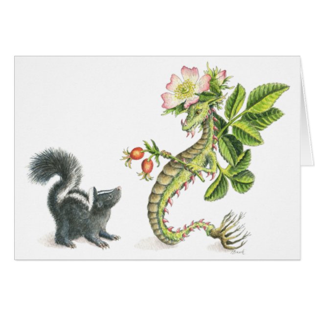 Wild Rose Dragon & skunk - card (Front Horizontal)