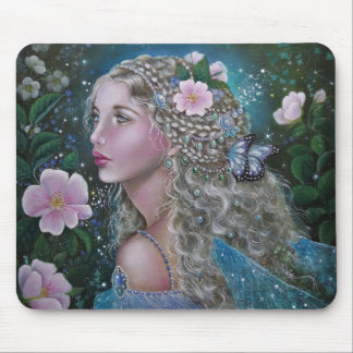 Wild rose fairy mouse pad