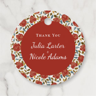 Wild Rose Floral Petals Garden Affair Wedding Favour Tags