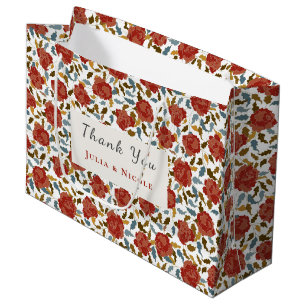 Wild Rose Floral Petals Garden Affair Wedding Large Gift Bag