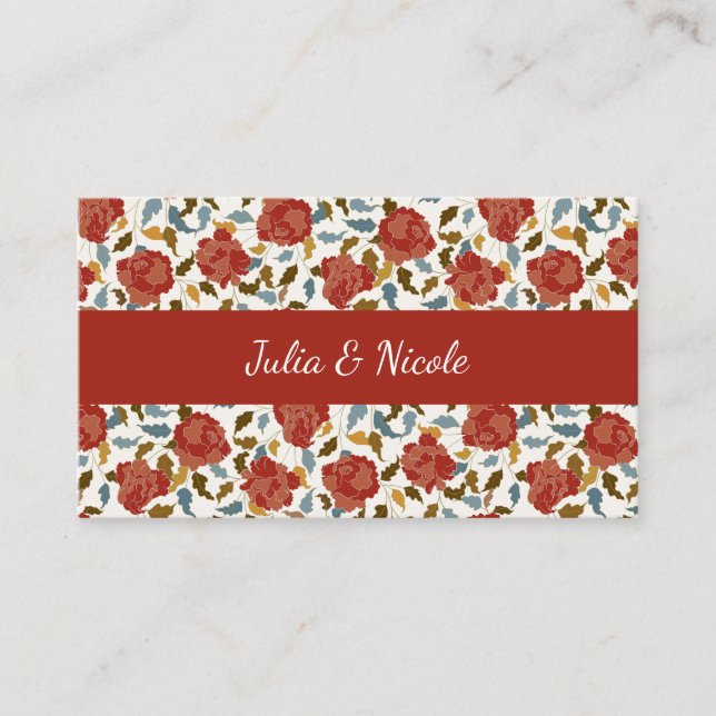 Wild Rose Floral Petals Garden Affair Wedding Place Card (Front)