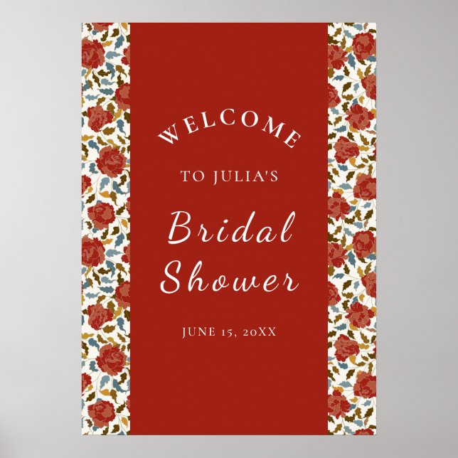 Wild Rose Floral Petals Garden Affair Wedding Poster (Front)