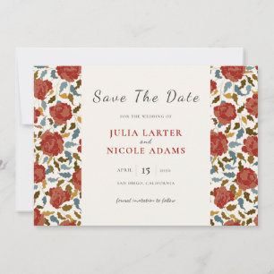 Wild Rose Floral Petals Garden Affair Wedding Save The Date