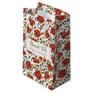 Wild Rose Floral Petals Garden Affair Wedding Small Gift Bag