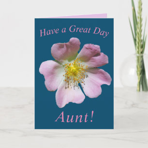 Wild Rose Flower Birthday Card for Aunt