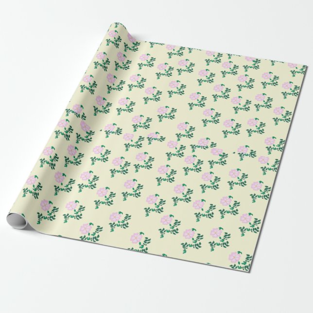 Wild Rose Flower  Wrapping Paper (Unrolled)
