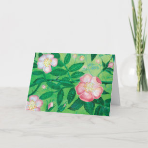Wild rose flowers Birthday Card