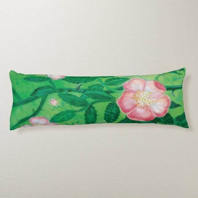 Wild rose flowers  body cushion (Back)