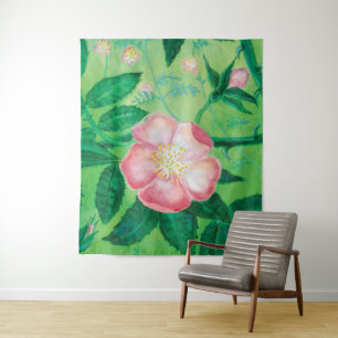 Wild rose flowers tapestry