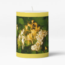 Wild Rose Honeysuckle Pillar Candle