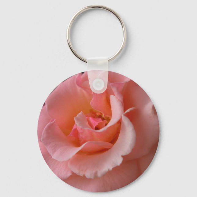 Wild Rose Key Chains Peach Rose Wildflower Gifts (Front)
