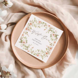 Wild Rose Kids First Birthday Paper Napkin