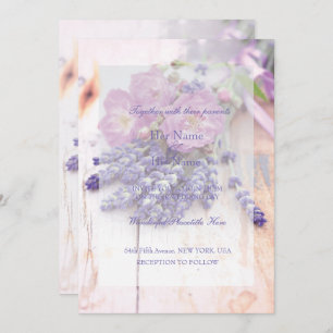Wild Rose & Lavender Summer Flower Wedding Invitation