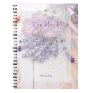 Wild Rose & Lavender Summer Wedding  guest book