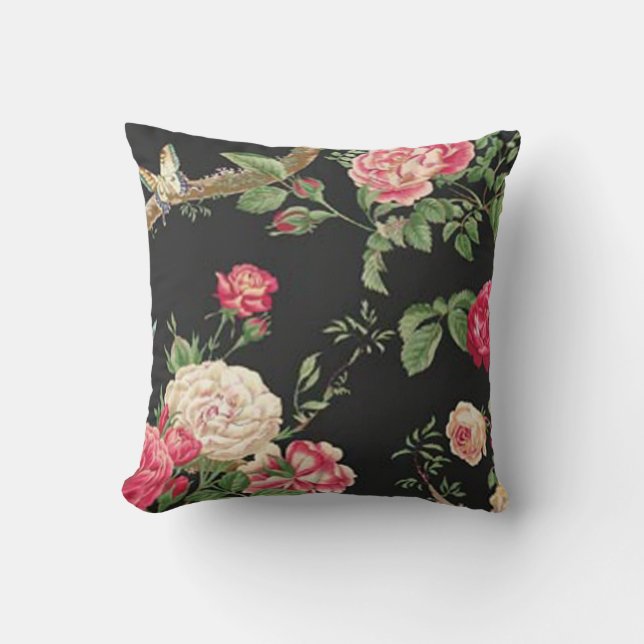 Wild Rose Reversible Pillow (Front)