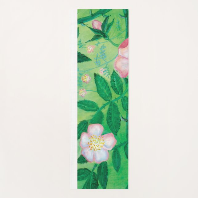 Wild Rose Rosa Canina flowering  Yoga Mat (Front)