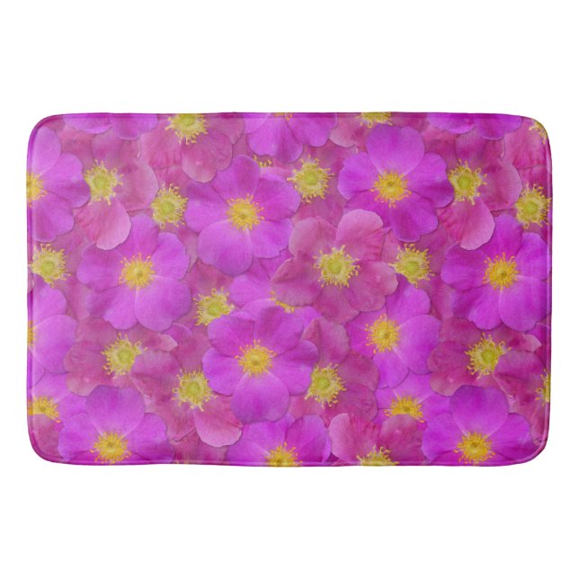 Wild Rose Seamless Pattern Bath Mat (Front)