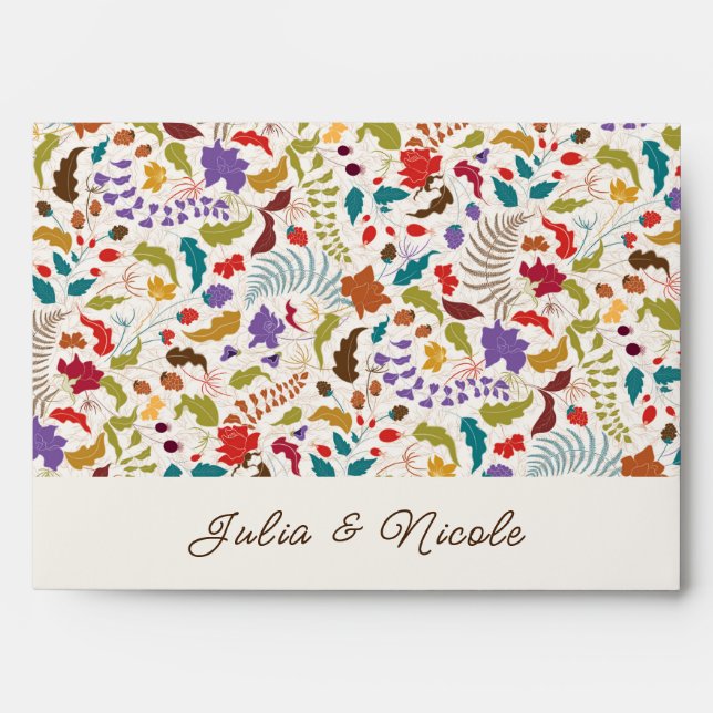 Wild Rose Woods Exotic Flower Garden Wedding Envelope (Front)