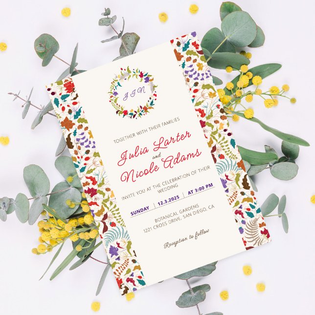 Wild Rose Woods Exotic Flower Garden Wedding Invitation (Creator Uploaded)
