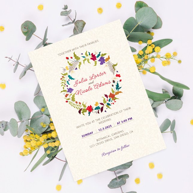 Wild Rose Woods Exotic Flower Garden Wedding Invitation (Creator Uploaded)