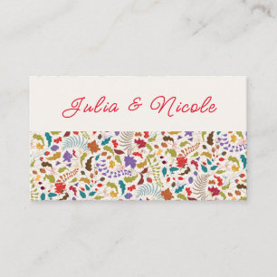 Wild Rose Woods Exotic Flower Garden Wedding Place Card