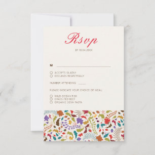 Wild Rose Woods Exotic Flower Garden Wedding RSVP Card