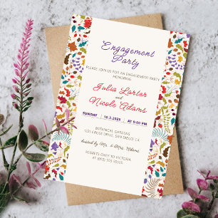 Wild Rose Woods Exotic Garden Engagement Party Invitation