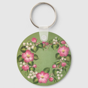 Wild Rose Wreath Key Ring
