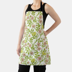 Wild roses and butterflies /pink/pale green/yellow apron