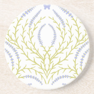 Wild roses and butterflies /pink/pale green/yellow coaster