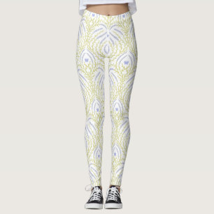 Wild roses and butterflies /pink/pale green/yellow leggings