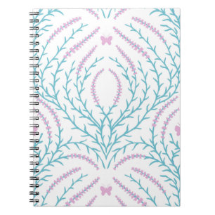 Wild roses and butterflies /pink/pale green/yellow notebook