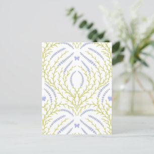 Wild roses and butterflies /pink/pale green/yellow postcard