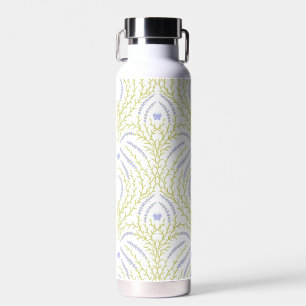 Wild roses and butterflies /pink/pale green/yellow water bottle