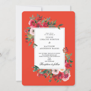 Wild Roses and Cherry Tomatoe Colour Invitation