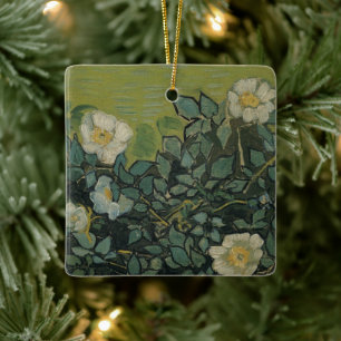 Wild Roses by Vincent van Gogh Ceramic Ornament