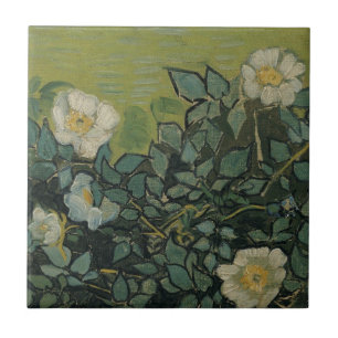 Wild Roses by Vincent van Gogh Ceramic Tile