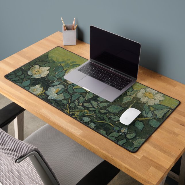 Wild Roses by Vincent van Gogh Desk Mat (Office 2)