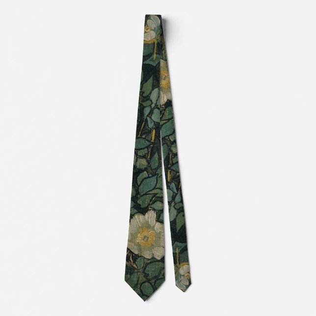 Wild Roses by Vincent van Gogh Tie (Front)