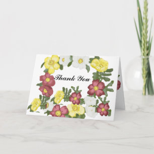 Wild Roses Editable Thank You Card