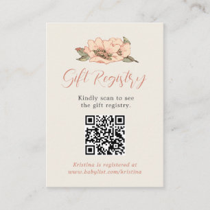 Wild Roses Elegant Gift Registry Baby Shower  Enclosure Card