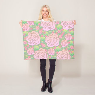Wild Roses Fleece Blanket