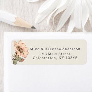 Wild Roses Girl Baby Shower Return Address Label