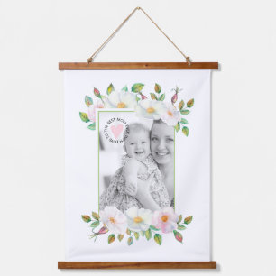 Wild roses green border Mother's Day photo Hanging Tapestry