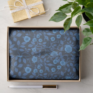 Wild roses in blue tissue paper